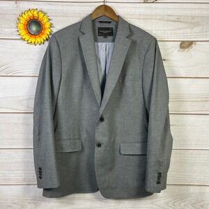 Banana Republic Tailored Fit Gray Cotton Blazer Sport Coat 42R Mens Jacket